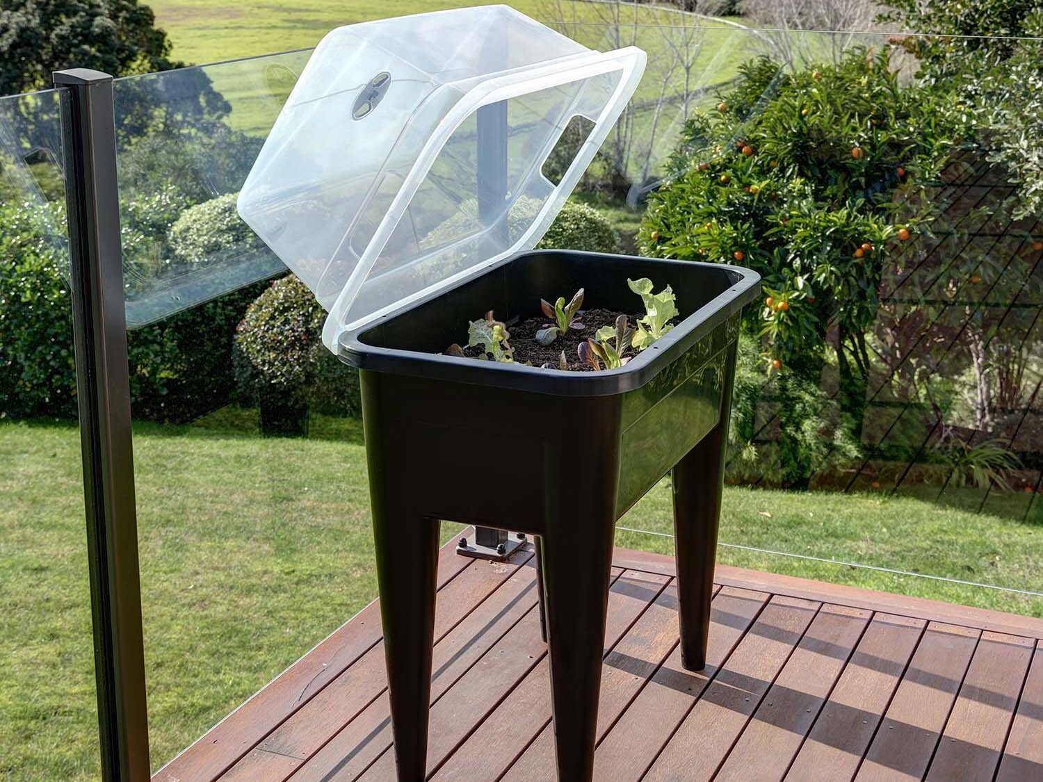 Plastic raised garden bed