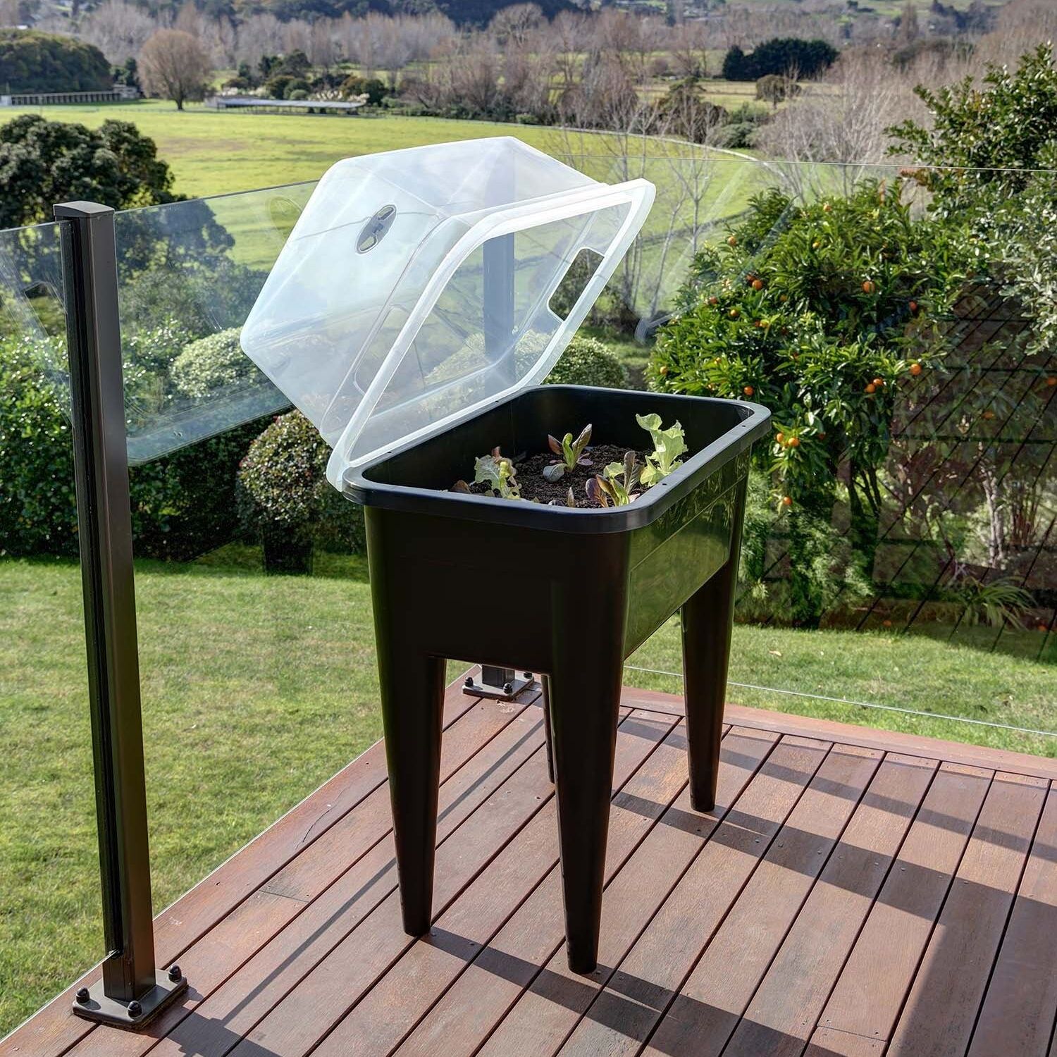 Plastic raised garden bed