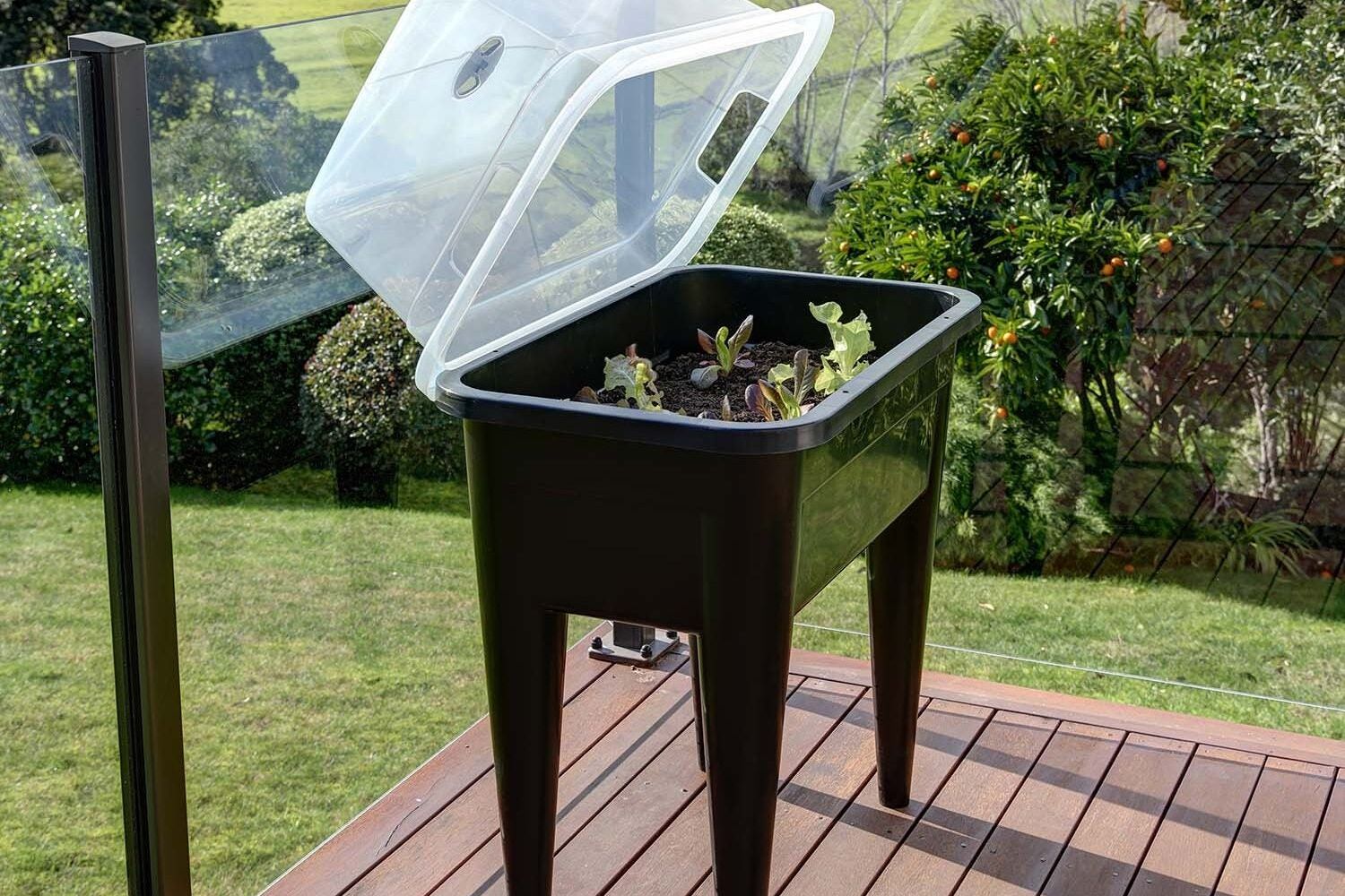 Plastic raised garden bed